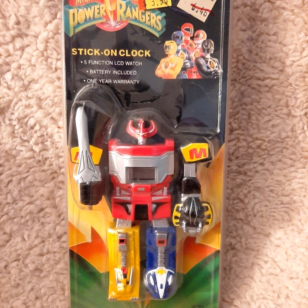 Mighty Morphin Power Rangers Stick On Clock